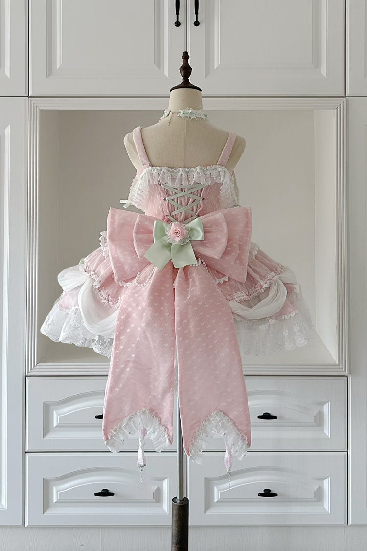 Lolita JSK Dress - Honey Rose, Pink, Ruffled, Embroidered, Sweet Style - additional product view 5