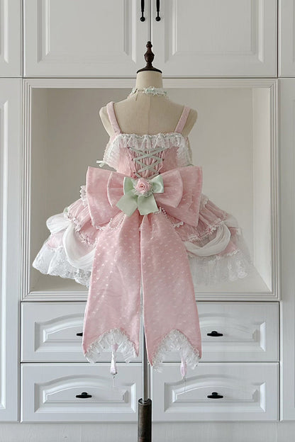 Lolita JSK Dress - Honey Rose, Pink, Ruffled, Embroidered, Sweet Style - additional product view 5