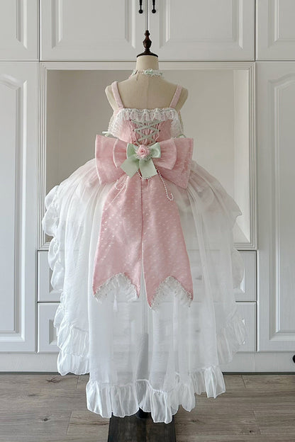 Lolita JSK Dress - Honey Rose, Pink, Ruffled, Embroidered, Sweet Style - additional product view 6