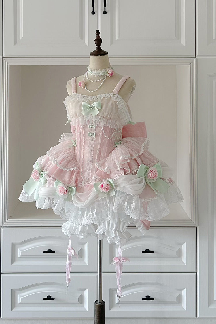 Lolita JSK Dress - Honey Rose, Pink, Ruffled, Embroidered, Sweet Style - additional product view 7