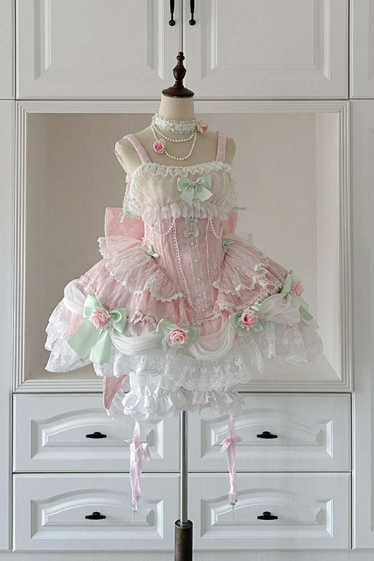 Lolita JSK Dress - Honey Rose, Pink, Ruffled, Embroidered, Sweet Style - additional product view 9