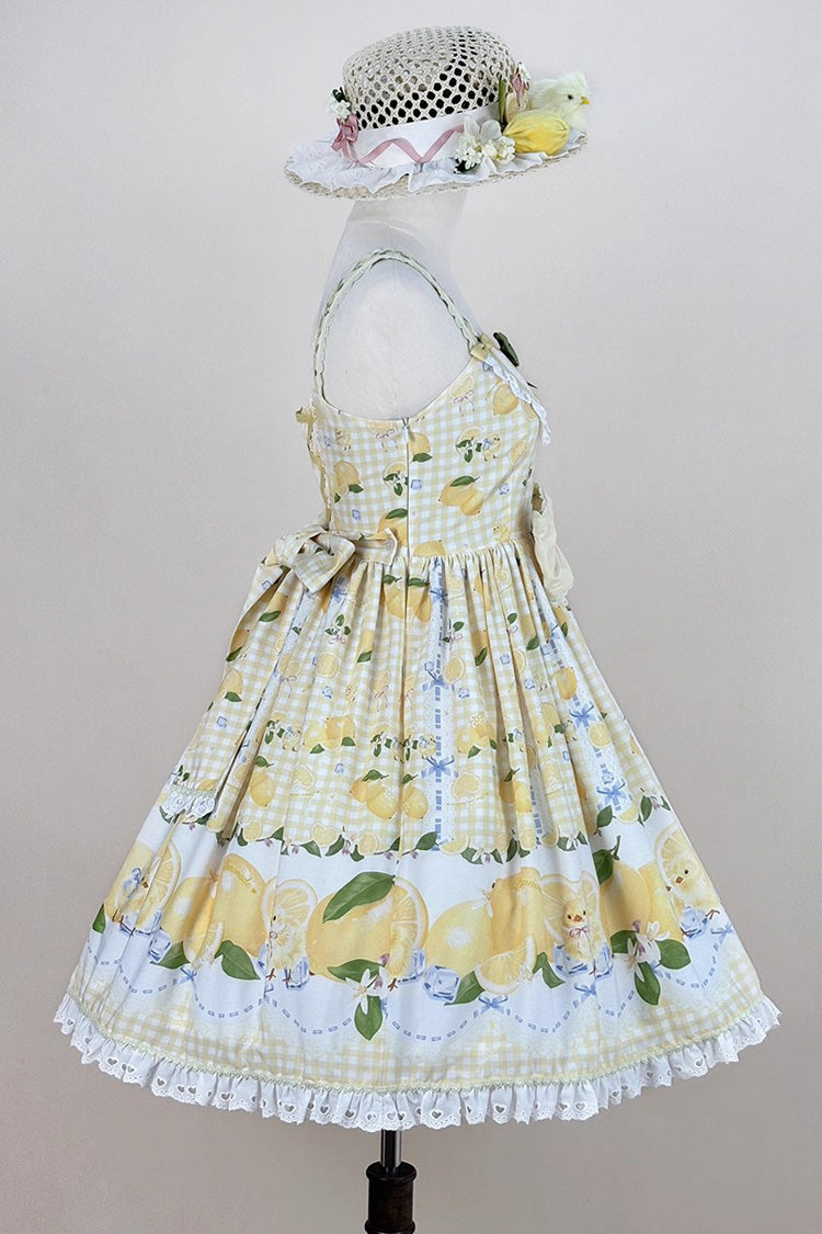 Lolita JSK Dress - Lemon Chicken, Yellow, Ruffled, Printed, Sweet Style - additional product view 14
