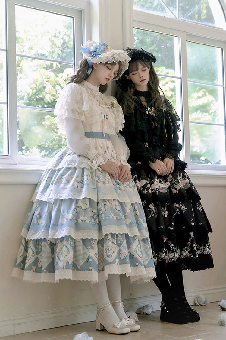 Lolita JSK Dress - Letters And Poetry Multi-layered, 2 Colors, Printed, Embroidered - additional product view 3