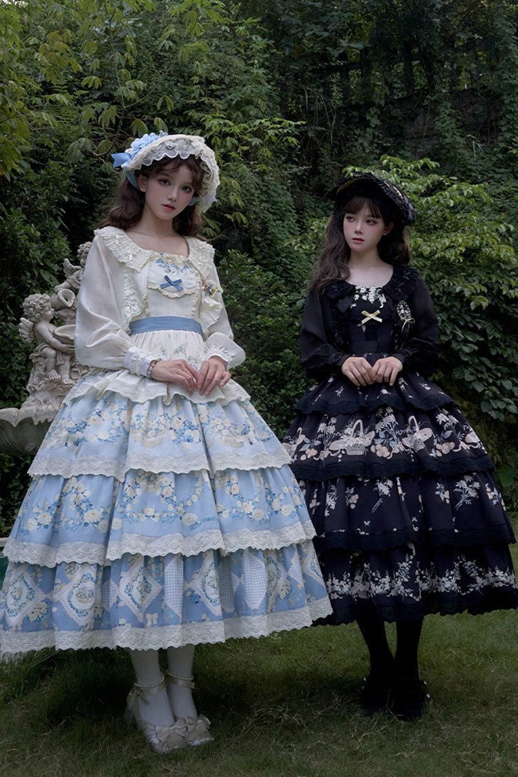 Lolita JSK Dress - Letters And Poetry Multi-layered, 2 Colors, Printed, Embroidered - additional product view 5