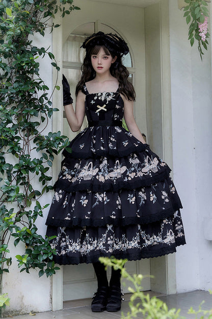Lolita JSK Dress - Letters And Poetry Multi-layered, 2 Colors, Printed, Embroidered - additional product view 8