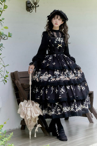 Lolita JSK Dress - Letters And Poetry Multi-layered, 2 Colors, Printed, Embroidered - additional product view 10