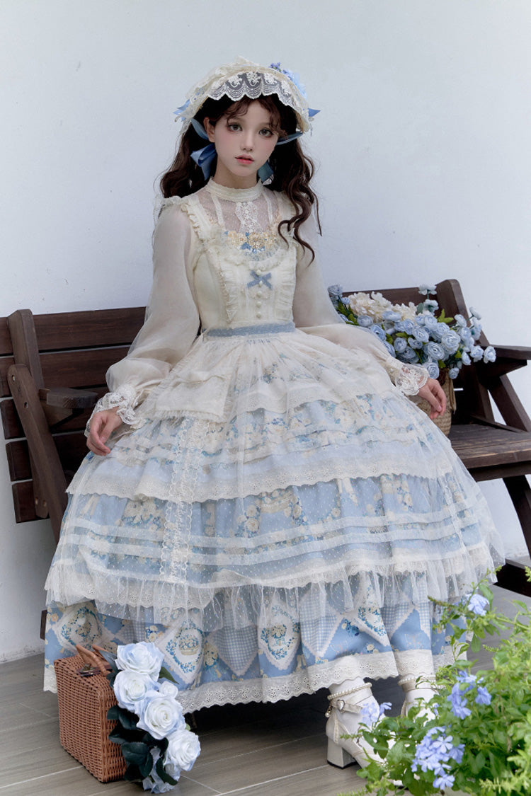 Lolita JSK Dress - Letters And Poetry Multi-layered, 2 Colors, Printed, Embroidered - additional product view 13