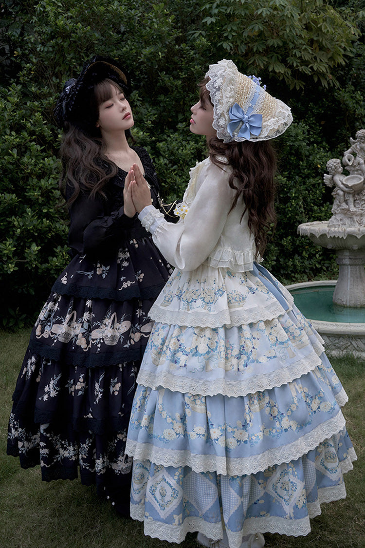 Lolita JSK Dress - Letters And Poetry Multi-layered, 2 Colors, Printed, Embroidered - additional product view 15
