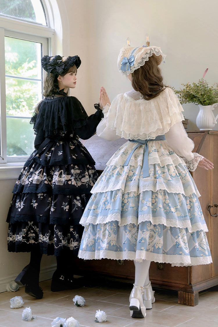 Lolita JSK Dress - Letters And Poetry Multi-layered, 2 Colors, Printed, Embroidered - additional product view 16