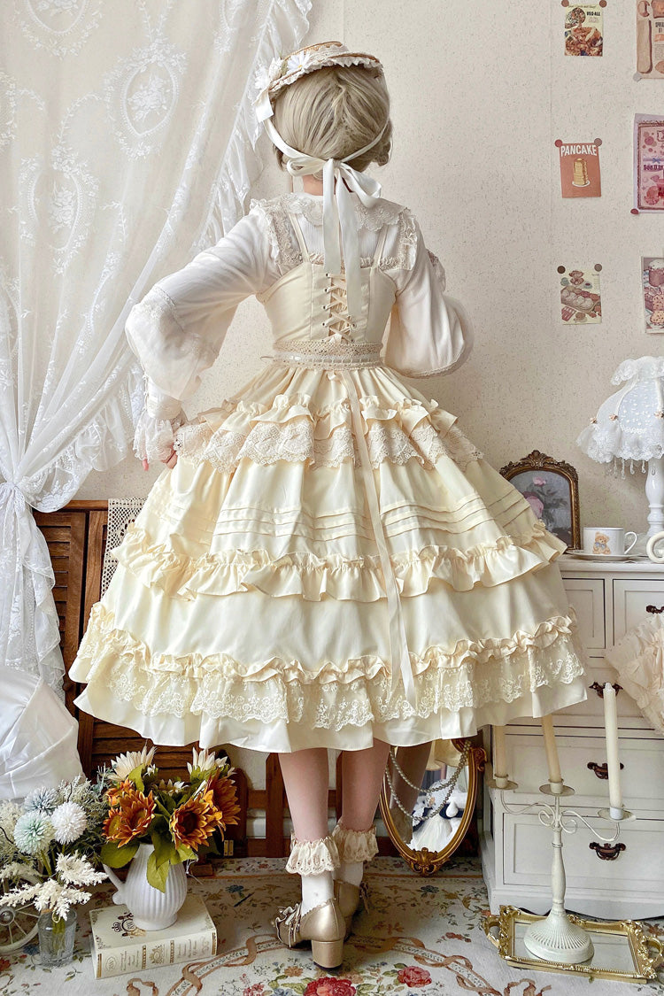 Lolita JSK Dress - Lillian, 4 Colors, Lace Trim, Ruffled, Sweet Style - additional product view 6