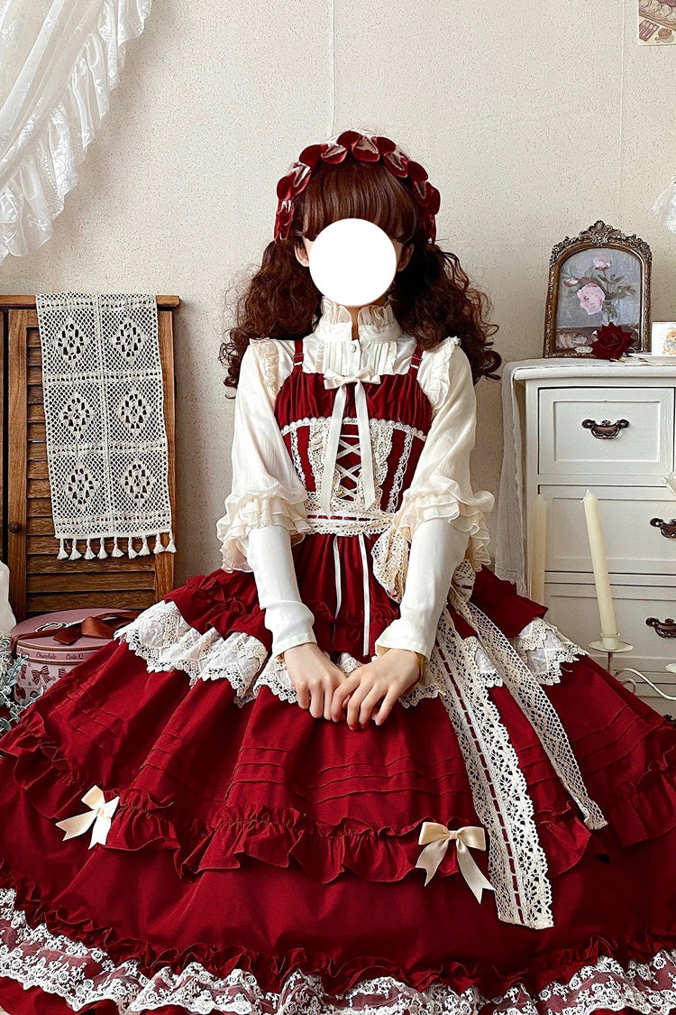Lolita JSK Dress - Lillian, 4 Colors, Lace Trim, Ruffled, Sweet Style - additional product view 9