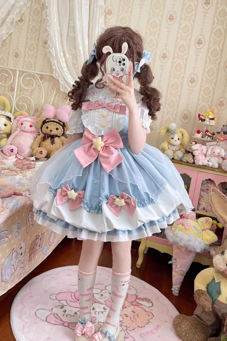 Lolita JSK Dress - Little Wishing Star, 5 Colors, Bow Detail, Ruffled, Sweet Style - additional product view 7