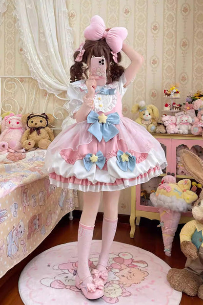 Lolita JSK Dress - Little Wishing Star, 5 Colors, Bow Detail, Ruffled, Sweet Style - additional product view 11