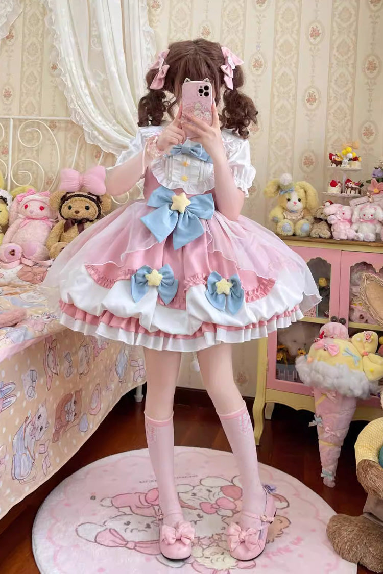 Lolita JSK Dress - Little Wishing Star, 5 Colors, Bow Detail, Ruffled, Sweet Style - additional product view 12