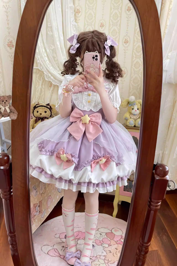 Lolita JSK Dress - Little Wishing Star, 5 Colors, Bow Detail, Ruffled, Sweet Style - additional product view 16