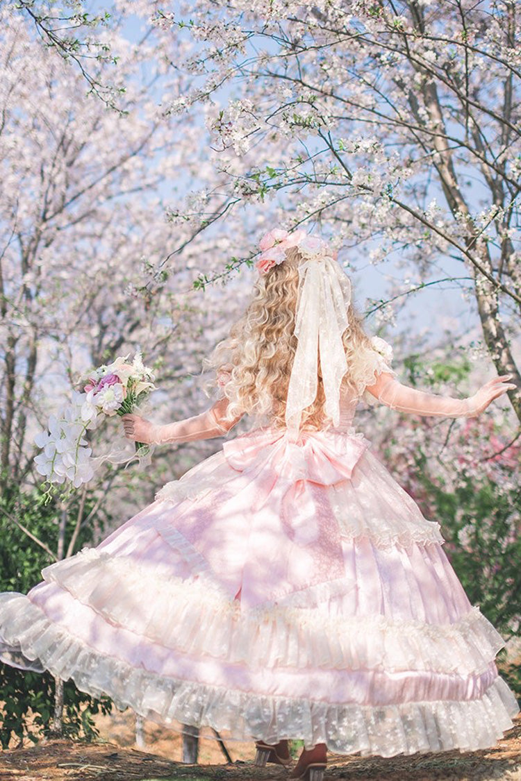 Lolita JSK Dress - Love And Roses, Pink, Ruffled, Sweet Style, Bow Detail - additional product view 10