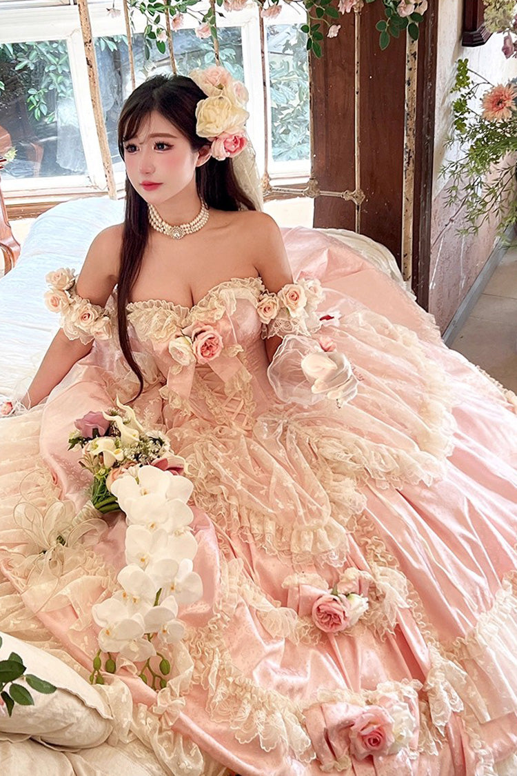 Lolita JSK Dress - Love And Roses, Pink, Ruffled, Sweet Style, Bow Detail - additional product view 15