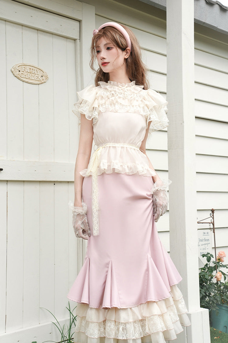 Lolita JSK Dress - Love Diary, Pink, Sweet Style, Ruffled, Layered - additional product view 2