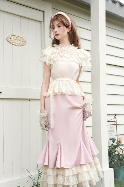 Lolita JSK Dress - Love Diary, Pink, Sweet Style, Ruffled, Layered - additional product view 2