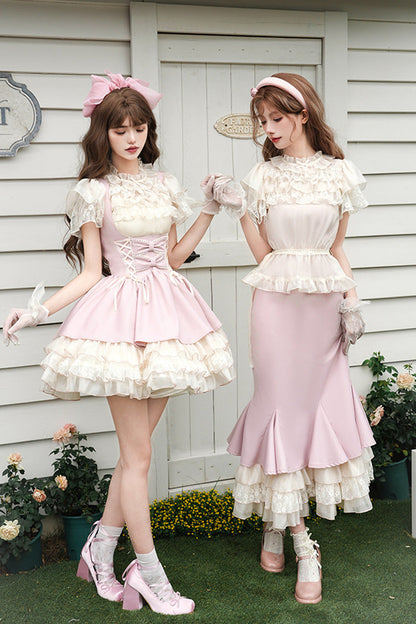 Lolita JSK Dress - Love Diary, Pink, Sweet Style, Ruffled, Layered - additional product view 8