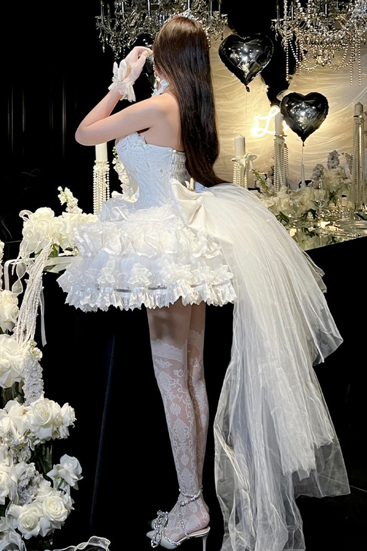 Lolita JSK Dress - Love God Bride, White, Lace Trim, Ruffled, Halterneck - additional product view 6