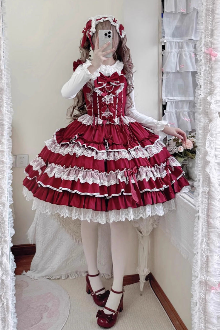 Lolita JSK Dress - Love Notebook, 5 Colors, Sweet Style, Bow Detail, Lace Trim - additional product view 14