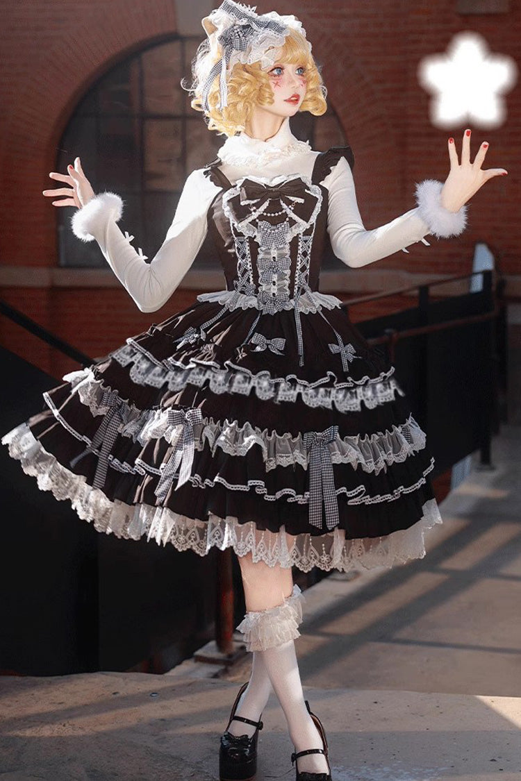 Lolita JSK Dress - Love Notebook, 5 Colors, Sweet Style, Bow Detail, Lace Trim - S Black / M Black / L Black option