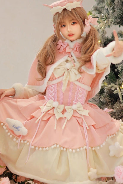 Lolita JSK Dress - Lovely Multi-layer, 3 Colors, Sweet Style, Bow Detail - additional product view 2