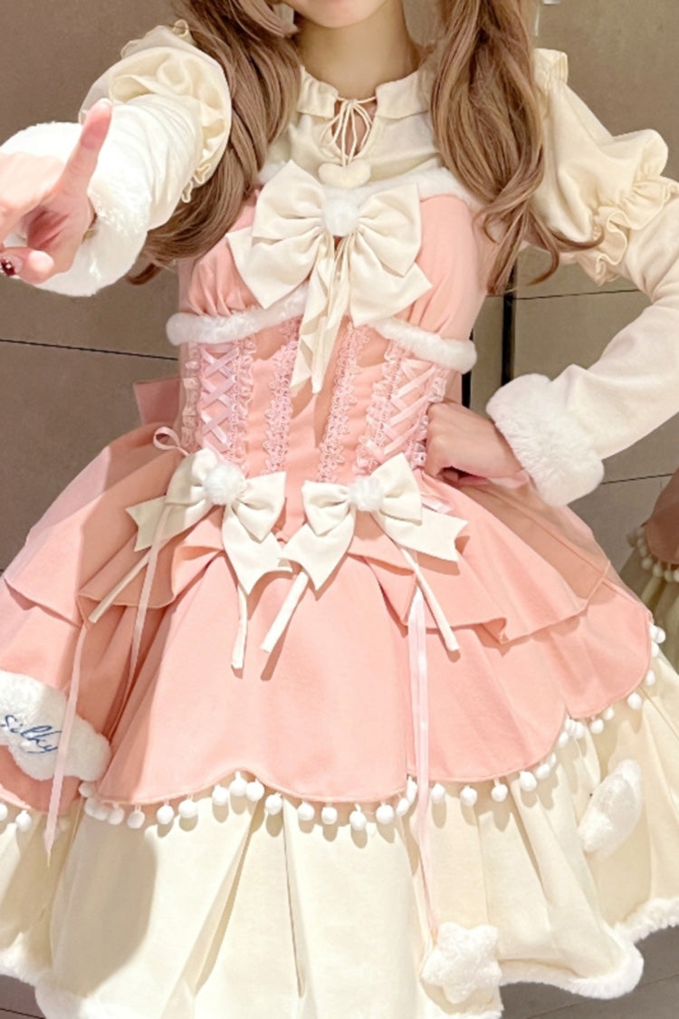 Lolita JSK Dress - Lovely Multi-layer, 3 Colors, Sweet Style, Bow Detail - additional product view 3