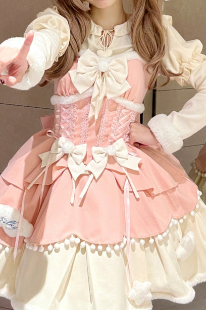 Lolita JSK Dress - Lovely Multi-layer, 3 Colors, Sweet Style, Bow Detail - additional product view 3