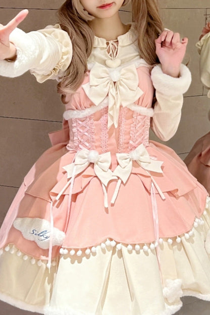 Lolita JSK Dress - Lovely Multi-layer, 3 Colors, Sweet Style, Bow Detail - main product image