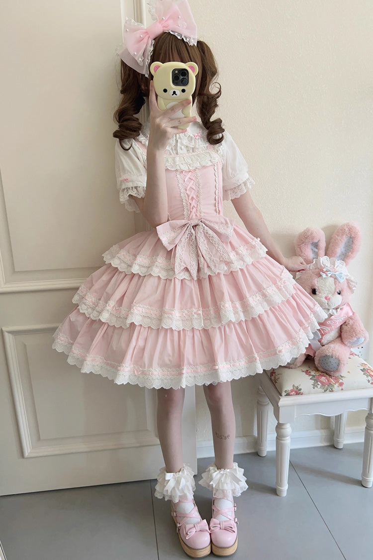 Lolita JSK Dress - Maiden Heart, Pink, Layered, Sweet Style, Bow Detail - additional product view 2