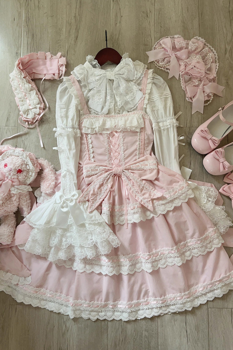 Lolita JSK Dress - Maiden Heart, Pink, Layered, Sweet Style, Bow Detail - additional product view 3