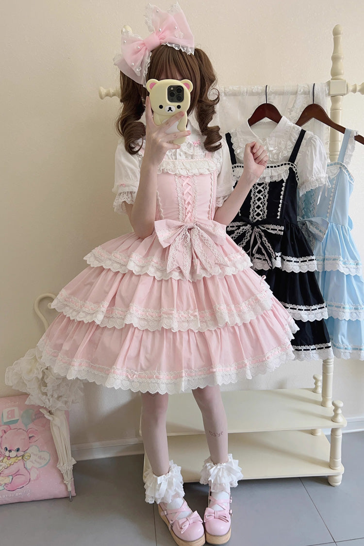 Lolita JSK Dress - Maiden Heart, Pink, Layered, Sweet Style, Bow Detail - additional product view 5