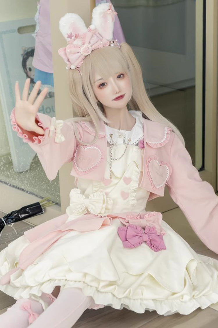 Lolita JSK Dress - Milk Fufu, 2 Colors, Ruffled, Sweet Style, Bow Detail - additional product view 2