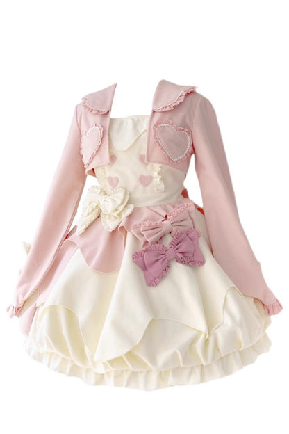 Lolita JSK Dress - Milk Fufu, 2 Colors, Ruffled, Sweet Style, Bow Detail - additional product view 3