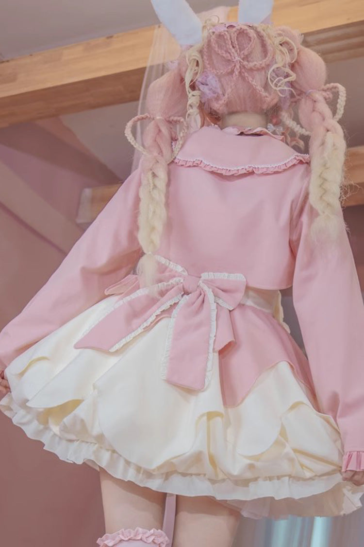 Lolita JSK Dress - Milk Fufu, 2 Colors, Ruffled, Sweet Style, Bow Detail - additional product view 4