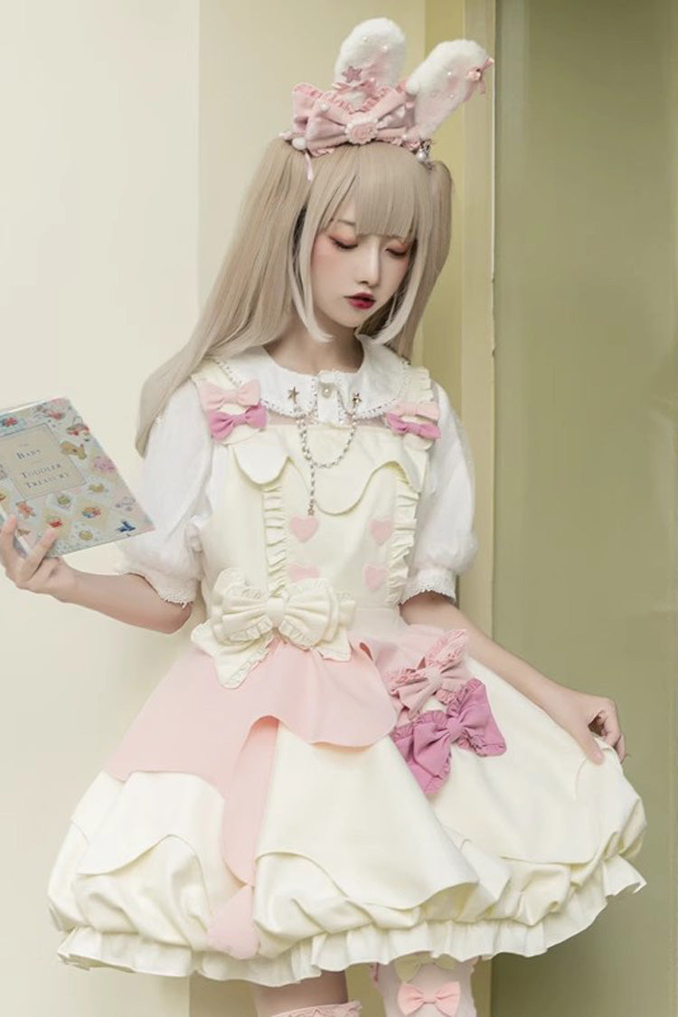 Lolita JSK Dress - Milk Fufu, 2 Colors, Ruffled, Sweet Style, Bow Detail - main product image