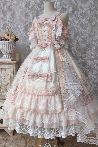 Lolita JSK Dress - Moonlight Melody, Pink, Detachable Detail, Layered, Sweet Style - additional product view 3