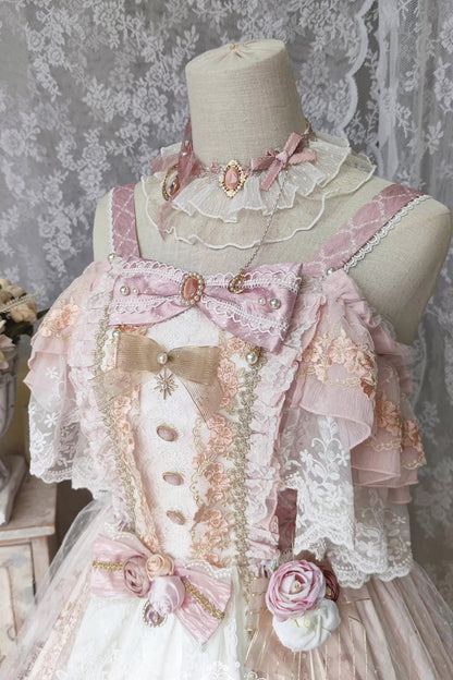 Lolita JSK Dress - Moonlight Melody, Pink, Detachable Detail, Layered, Sweet Style - additional product view 9