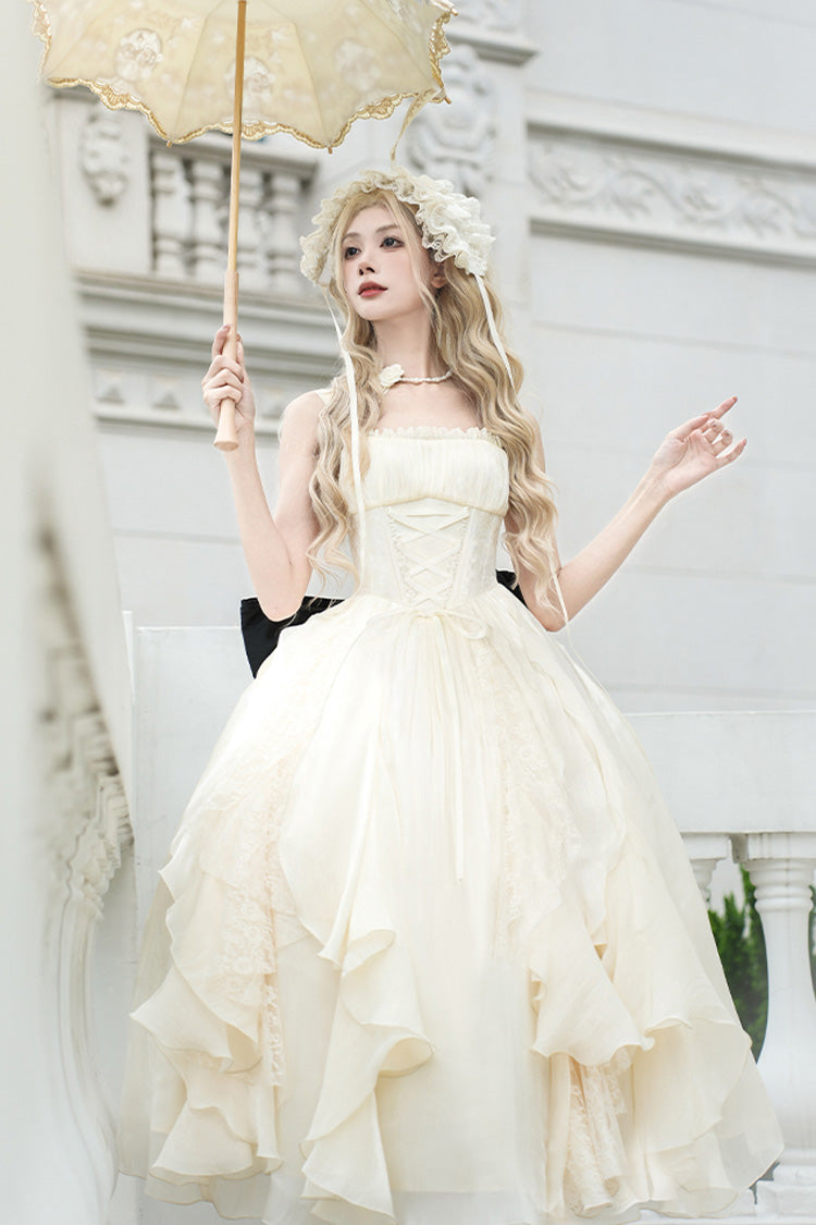 Lolita JSK Dress - Moonlight Variations, Ivory, Long Length, Lace-Up, Sweet Style - additional product view 2