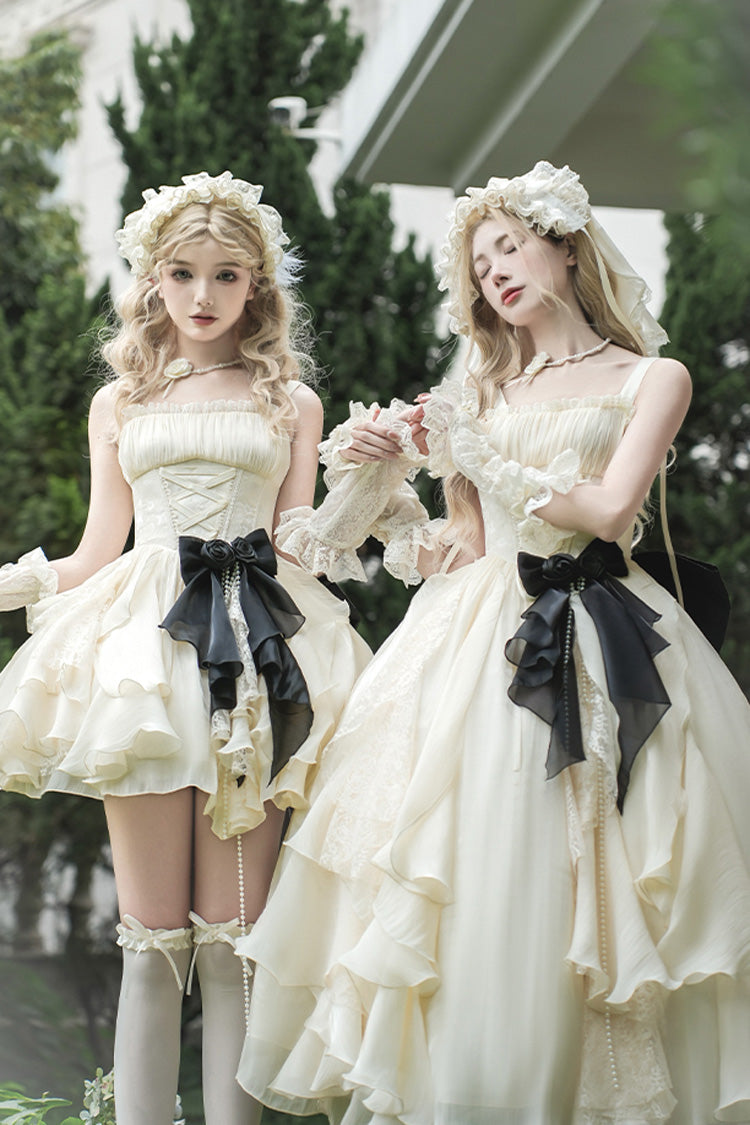 Lolita JSK Dress - Moonlight Variations, Ivory, Long Length, Lace-Up, Sweet Style - additional product view 8