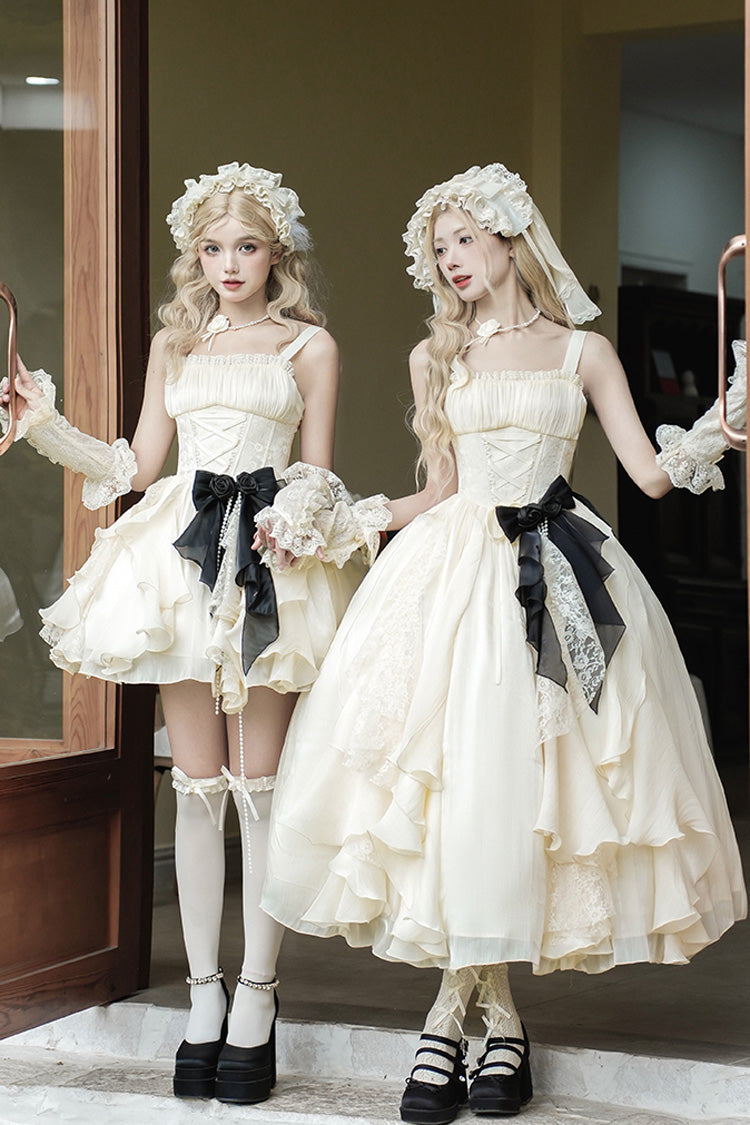 Lolita JSK Dress - Moonlight Variations, Ivory, Long Length, Lace-Up, Sweet Style - additional product view 14