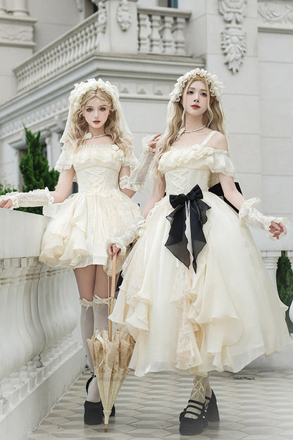Lolita JSK Dress - Moonlight Variations, Ivory, Long Length, Lace-Up, Sweet Style - additional product view 15