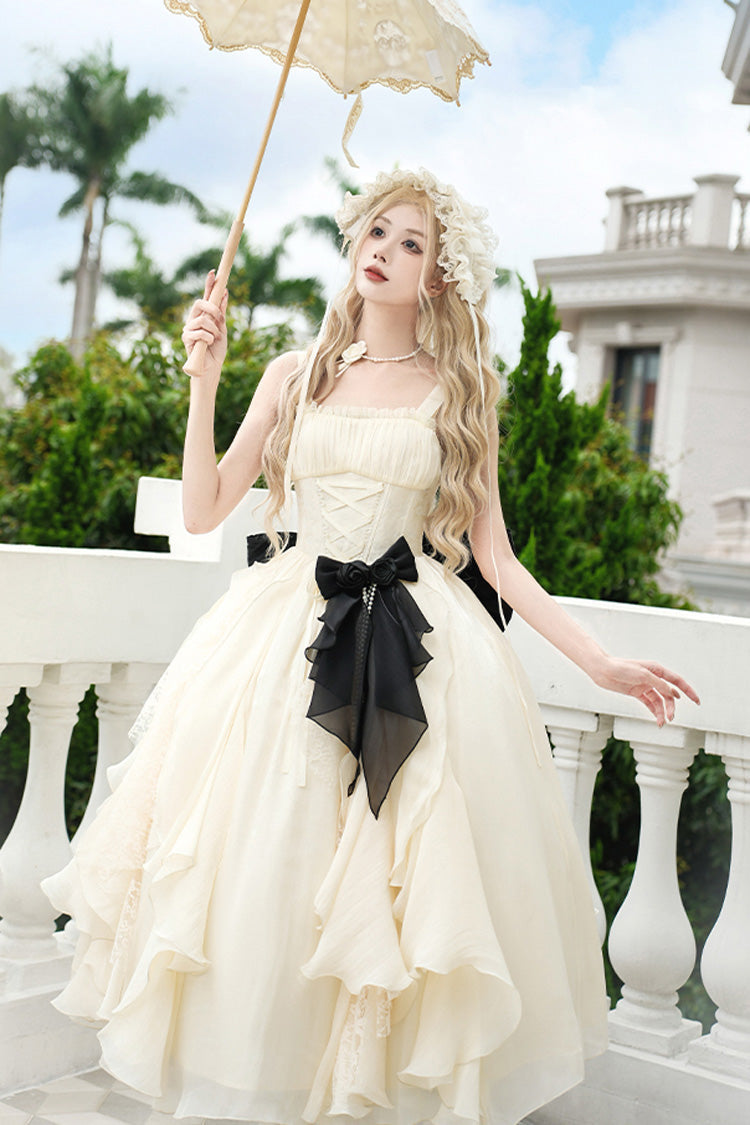 Lolita JSK Dress - Moonlight Variations, Ivory, Long Length, Lace-Up, Sweet Style - main product image