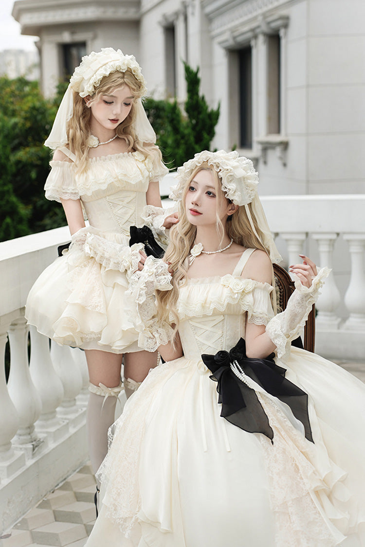 Lolita JSK Dress - Moonlight Variations, Ivory, Short Length, Sweet Style, Lace Trim - additional product view 10
