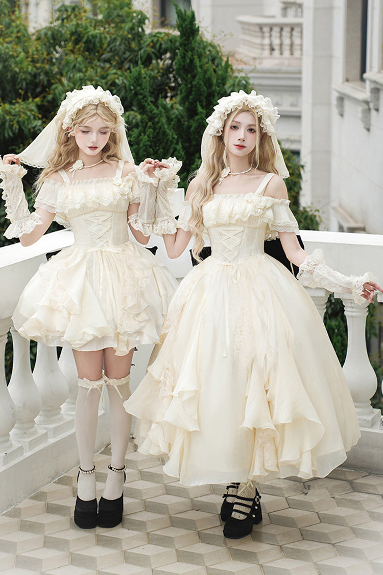 Lolita JSK Dress - Moonlight Variations, Ivory, Short Length, Sweet Style, Lace Trim - additional product view 11