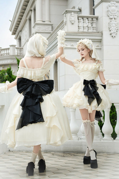 Lolita JSK Dress - Moonlight Variations, Ivory, Short Length, Sweet Style, Lace Trim - additional product view 12