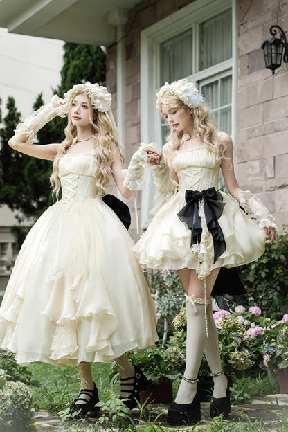 Lolita JSK Dress - Moonlight Variations, Ivory, Short Length, Sweet Style, Lace Trim - additional product view 13