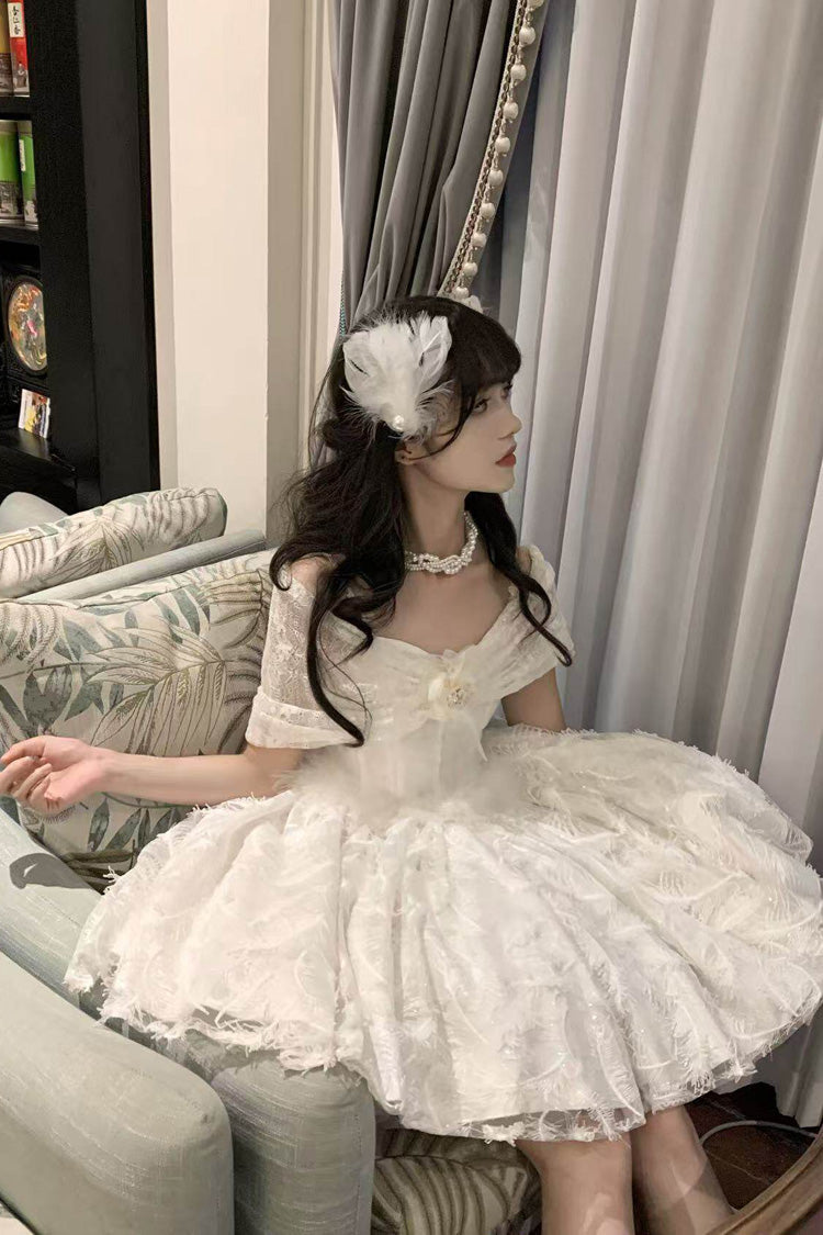 Lolita JSK Dress - Moonlight, White, Short Length, Embroidered, Gothic Style - additional product view 2